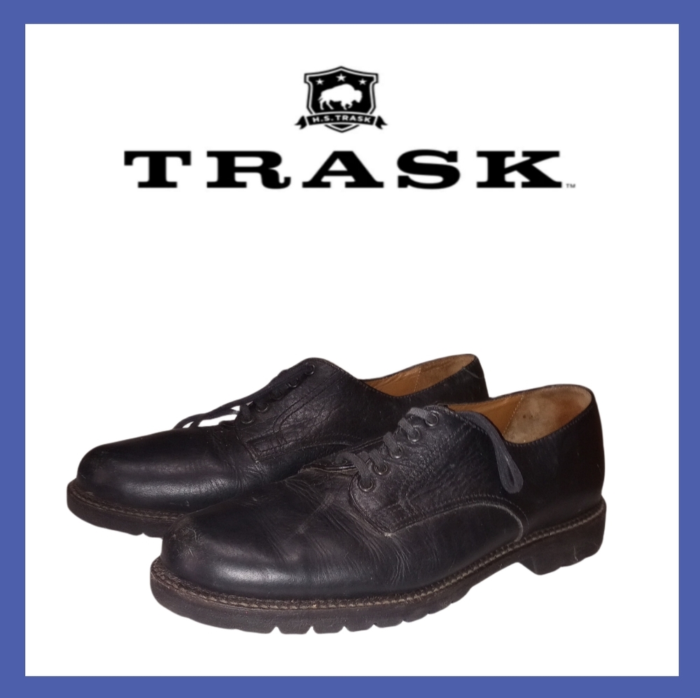 Mens Trask Black Oxford Lace-Up Shoes